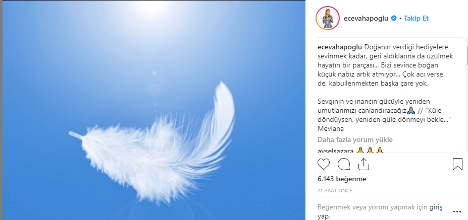 Ece Vahapoğlu bebeğini kaybetti