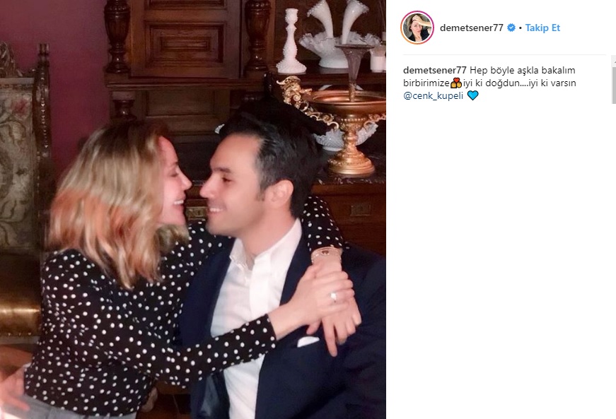 Demet Şener sevgilisinin doğum gününü kutladı