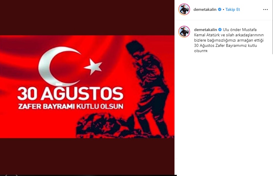 Ünlü isimler 30 Ağustos Zafer Bayramı'nı böyle kutladılar