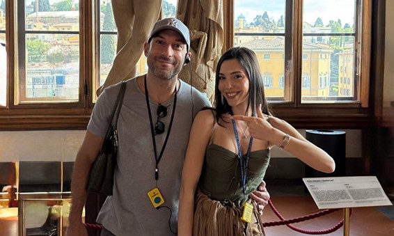 Allan Hakko ve Pelin Uluksar, Floransa’da müze turunda.