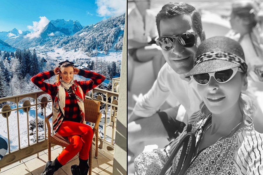 Özge Ulusoy ve Faruk Çolakoğlu İsviçre'de tatil yapıyor