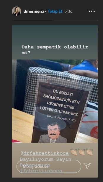 Derin Mermerci'den Sağlık Bakanı Fahrettin Koca'ya övgü dolu sözler