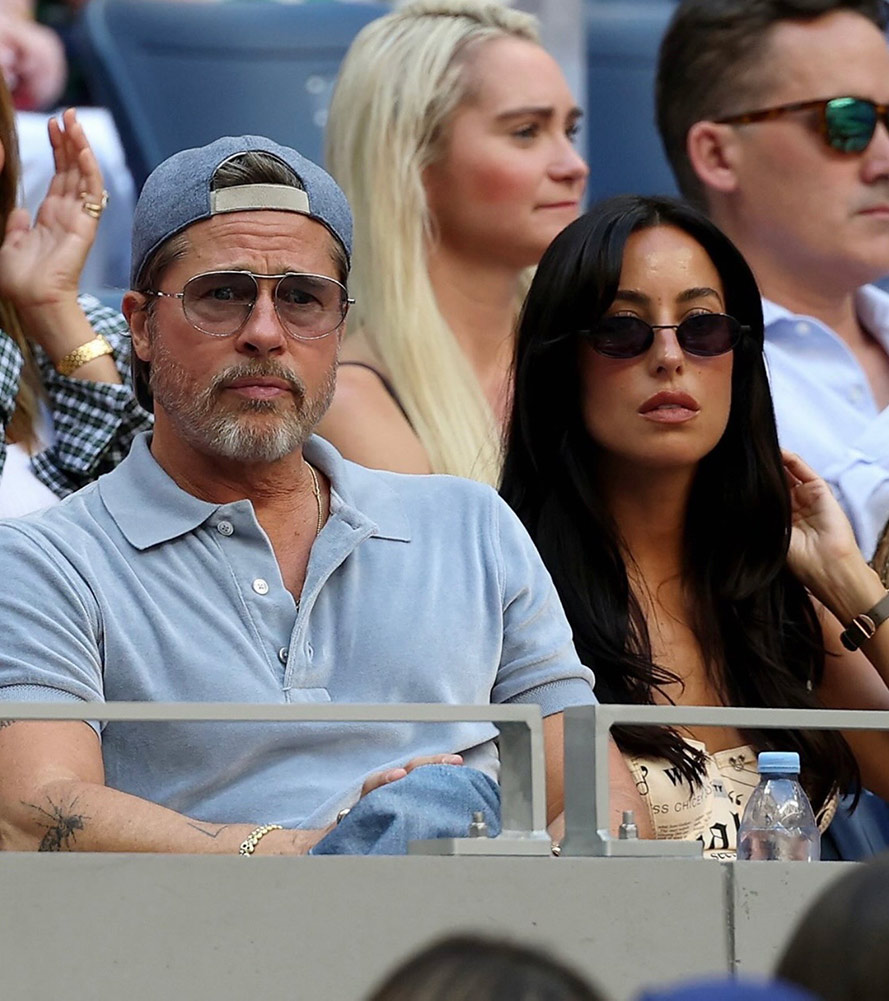Brad Pitt ve Ines de Ramon US Open tribünlerinde